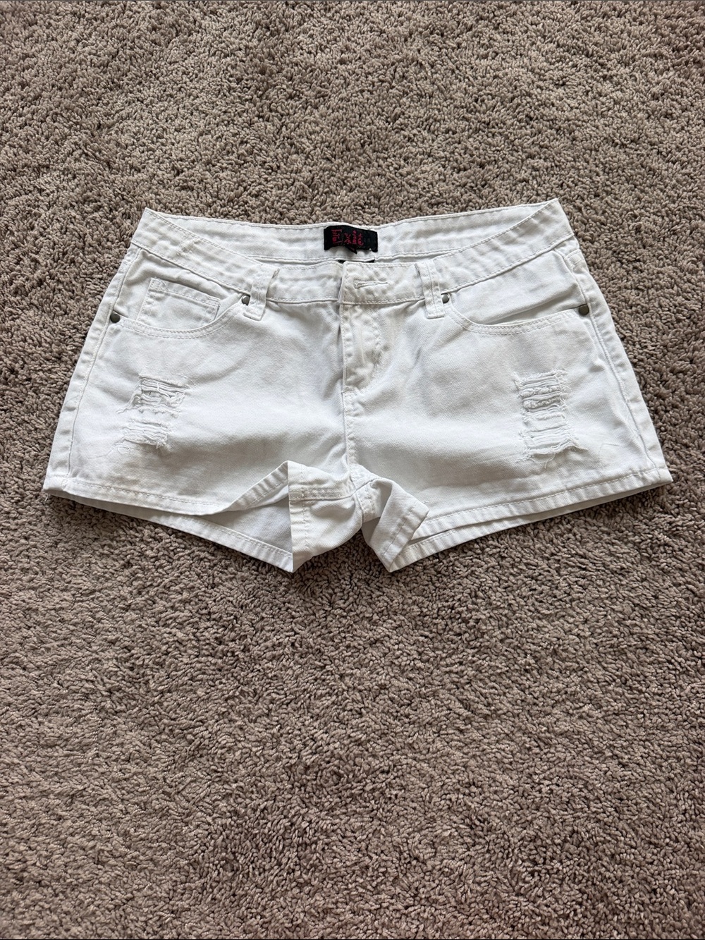 White Women's Distressed Denim Jean Shorts